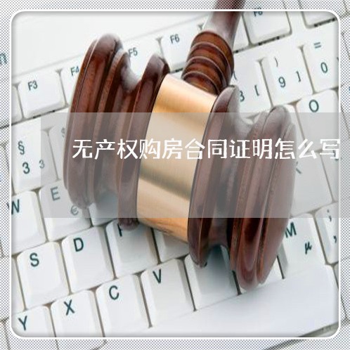 无产权购房合同证明怎么写/2023022672706 无产权购房合同证明怎么写/2023022672706