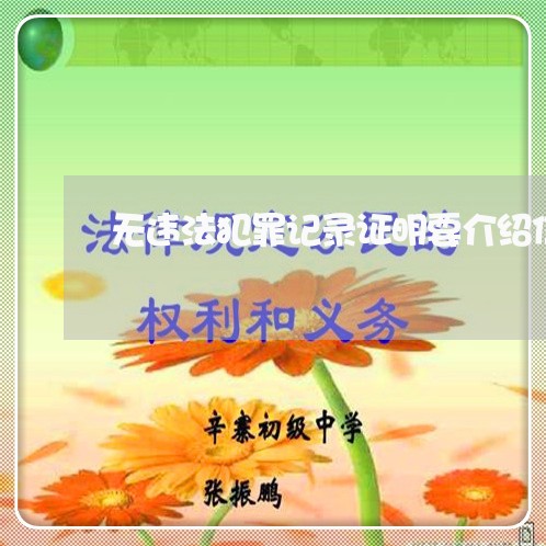 无违法犯罪记录证明要介绍信