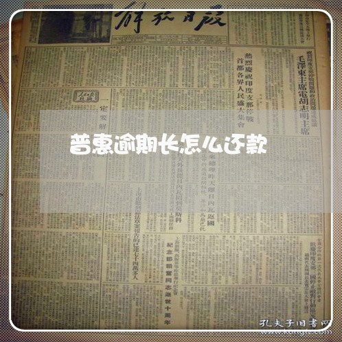 普惠逾期长怎么还款