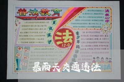 暴雨天交通违法 暴雨天交通违法