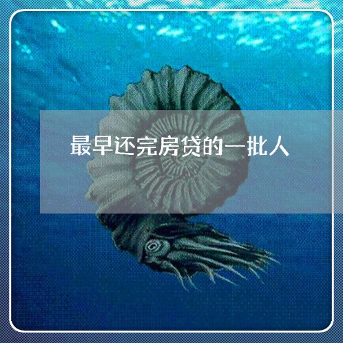 最早还完房贷的一批人/2023041576249 最早还完房贷的一批人/2023041576249