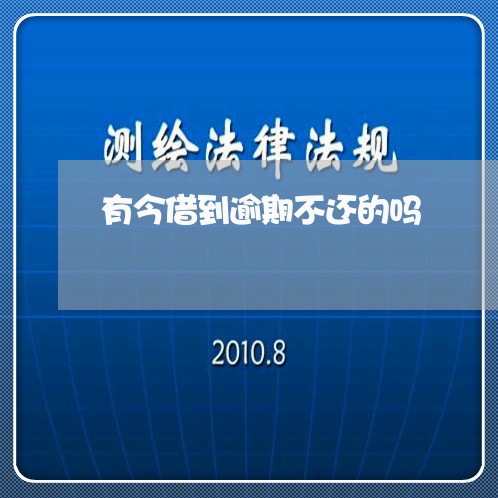 有今借到逾期不还的吗