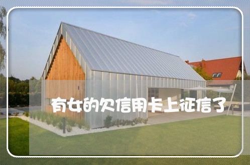 有女的欠信用卡上征信了 有女的欠信用卡上征信了