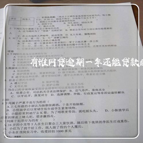 有谁网贷逾期一年还能贷款的吗
