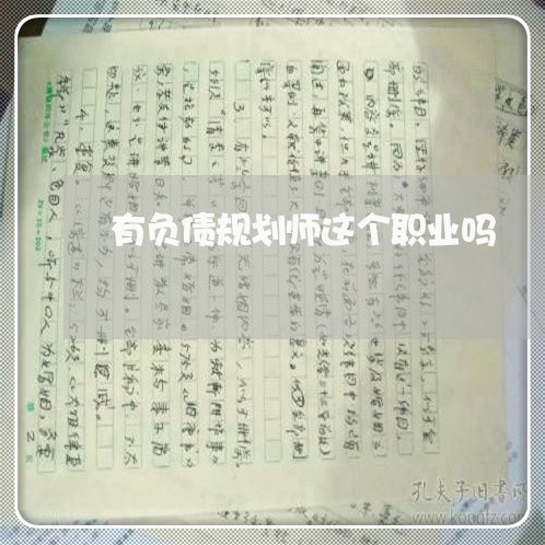 有负债规划师这个职业吗/2023061746269