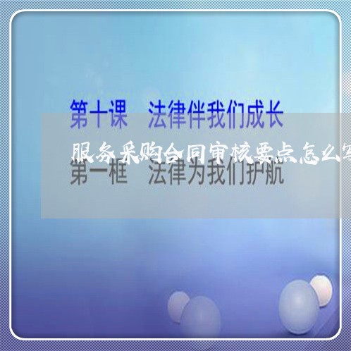 服务采购合同审核要点怎么写/2023041138260 服务采购合同审核要点怎么写/2023041138260