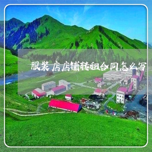 服装店店铺转租合同怎么写/2023041488039 服装店店铺转租合同怎么写/2023041488039