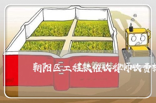 朝阳区工程款催收律师收费标准