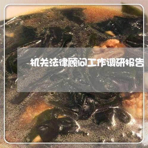 机关法律顾问工作调研报告/2023061805847 机关法律顾问工作调研报告/2023061805847