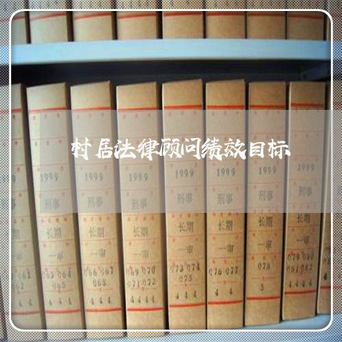 村居法律顾问绩效目标/2023061751272