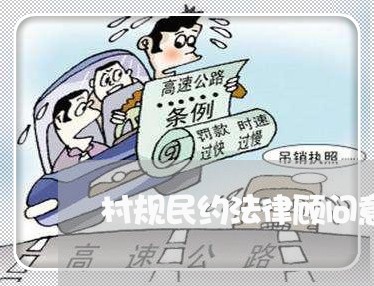 村规民约法律顾问意见范本