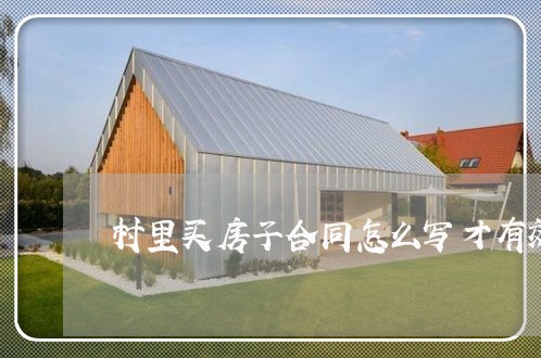 村里买房子合同怎么写才有效/2023060383704