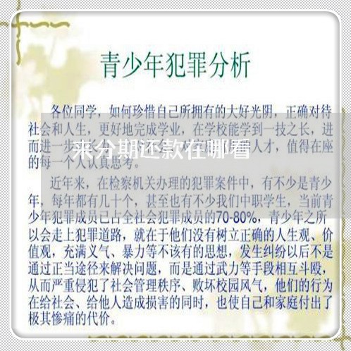 来分期还款在哪看