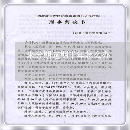 来分期逾期半年怎么办