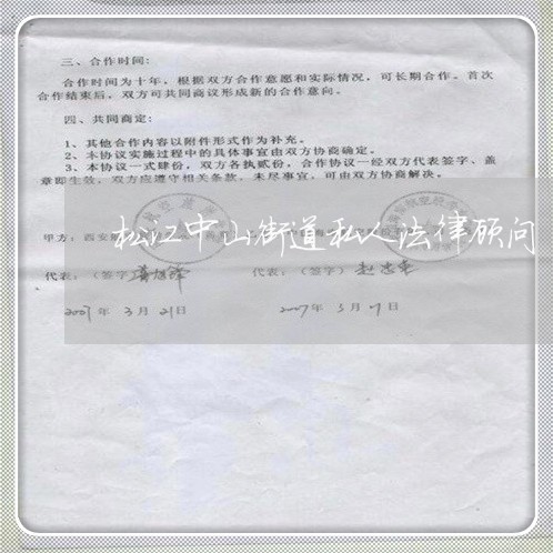 松江中山街道私人法律顾问/2023061916868