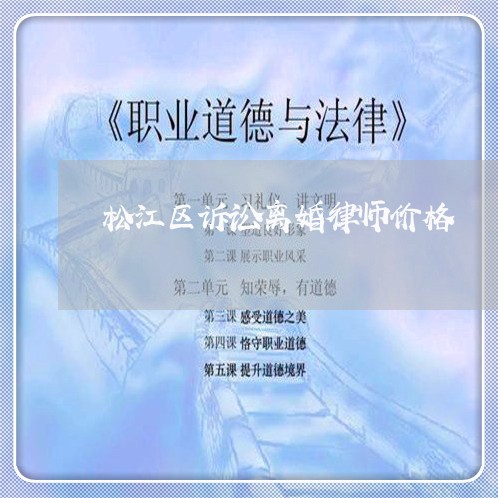 松江区诉讼离婚律师价格