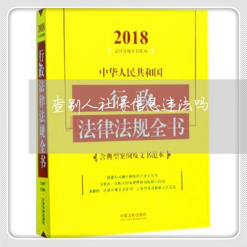 查别人社保信息违法吗