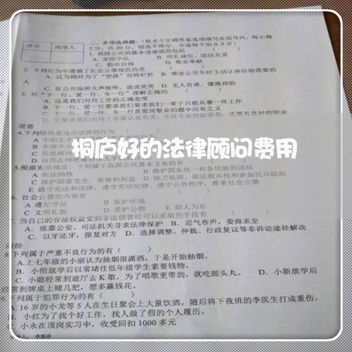 桐庐好的法律顾问费用 桐庐好的法律顾问费用