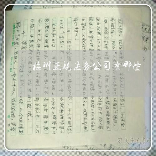 梅州正规法务公司有哪些 梅州正规法务公司有哪些
