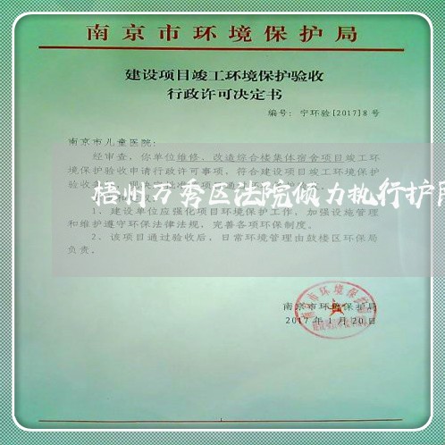 梧州万秀区法院倾力执行护民生