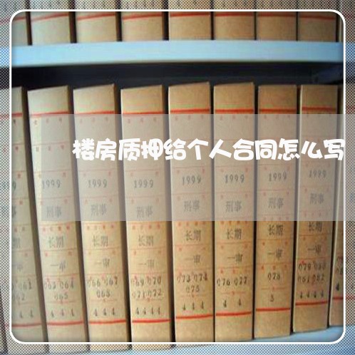 楼房质押给个人合同怎么写/2023041220393