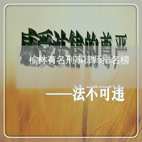 榆林有名刑事律师排名榜