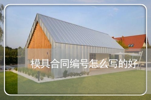 模具合同编号怎么写的好 模具合同编号怎么写的好