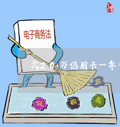 欠20万信用卡一年手续费多少 欠20万信用卡一年手续费多少