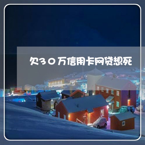 欠30万信用卡网贷想死 欠30万信用卡网贷想死