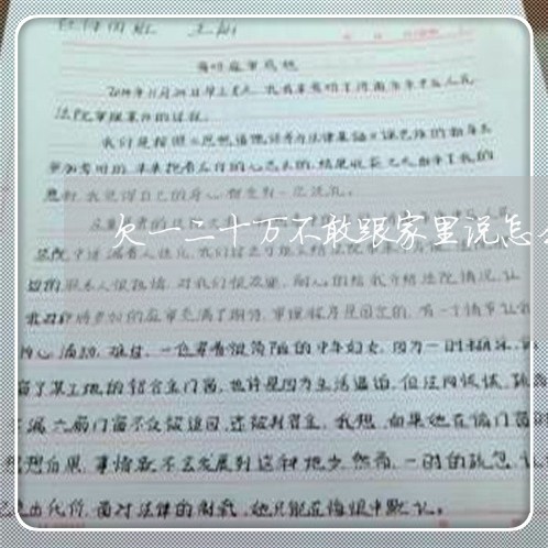 欠一二十万不敢跟家里说怎么办/2023021675147