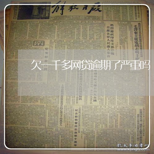 欠一千多网贷逾期了严重吗 欠一千多网贷逾期了严重吗