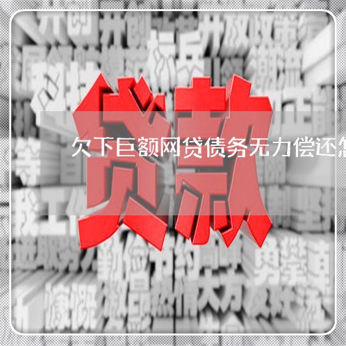 欠下巨额网贷债务无力偿还怎么办/2023100718248