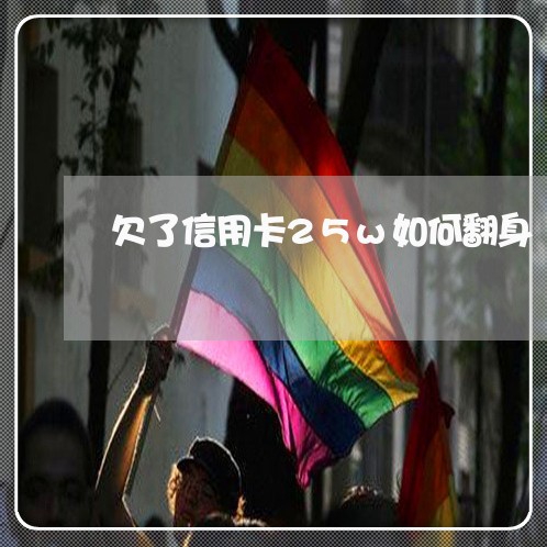 欠了信用卡25w如何翻身 欠了信用卡25w如何翻身