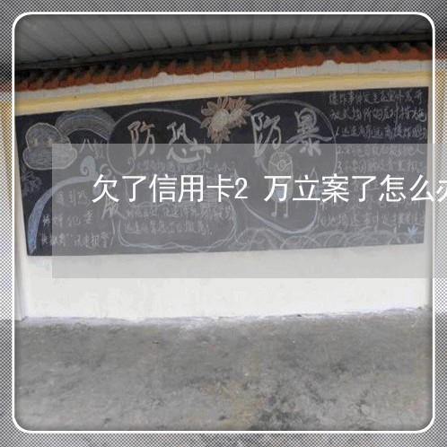 欠了信用卡2万立案了怎么办 欠了信用卡2万立案了怎么办