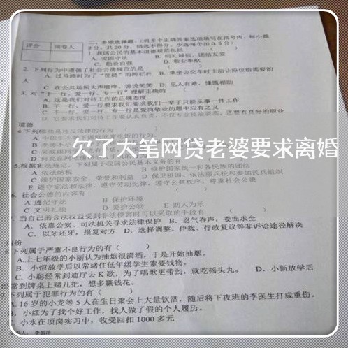 欠了大笔网贷老婆要求离婚 欠了大笔网贷老婆要求离婚