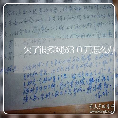 欠了很多网贷30万怎么办 欠了很多网贷30万怎么办