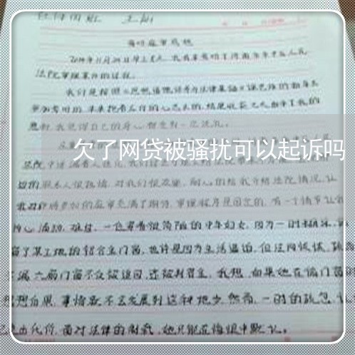 欠了网贷被骚扰可以起诉吗/2023120694804