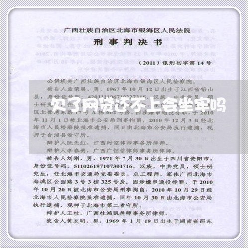 欠了网贷还不上会坐牢吗/2023012648471