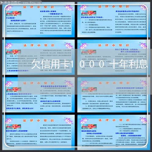 欠信用卡1000十年利息
