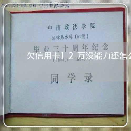 欠信用卡12万没能力还怎么办 欠信用卡12万没能力还怎么办