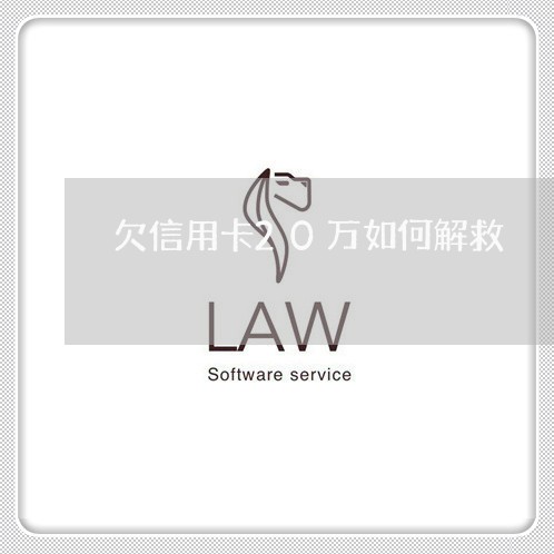 欠信用卡20万如何解救 欠信用卡20万如何解救