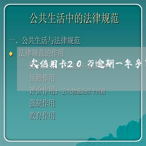 欠信用卡20万逾期一年多了/2023060537127