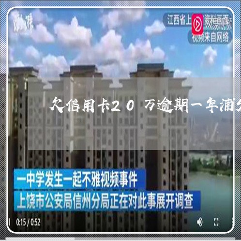 欠信用卡20万逾期一年浦发 欠信用卡20万逾期一年浦发