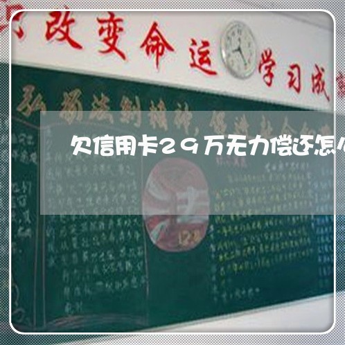 欠信用卡29万无力偿还怎么办 欠信用卡29万无力偿还怎么办