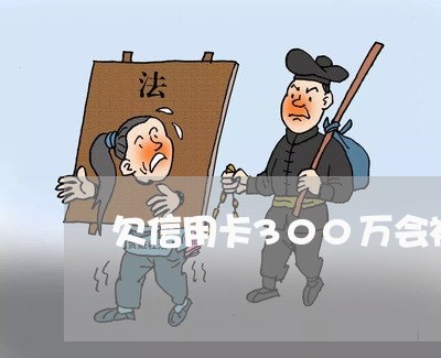 欠信用卡300万会被枪毙吗