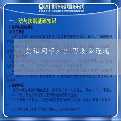 欠信用卡30万怎么还清