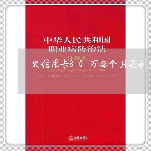 欠信用卡30万每个月还利息