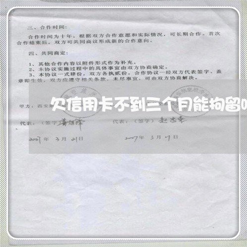 欠信用卡不到三个月能拘留吗 欠信用卡不到三个月能拘留吗