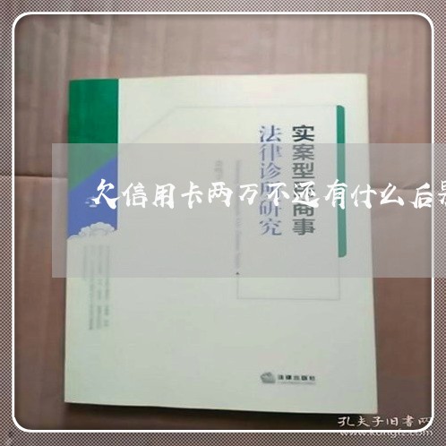 欠信用卡两万不还有什么后果吗/2023020612644