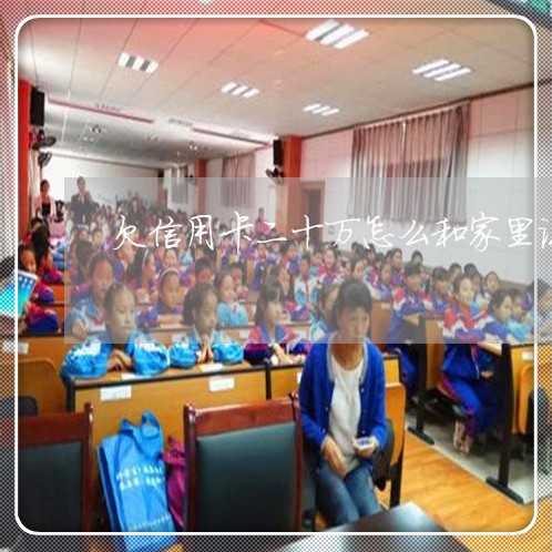 欠信用卡二十万怎么和家里说 欠信用卡二十万怎么和家里说